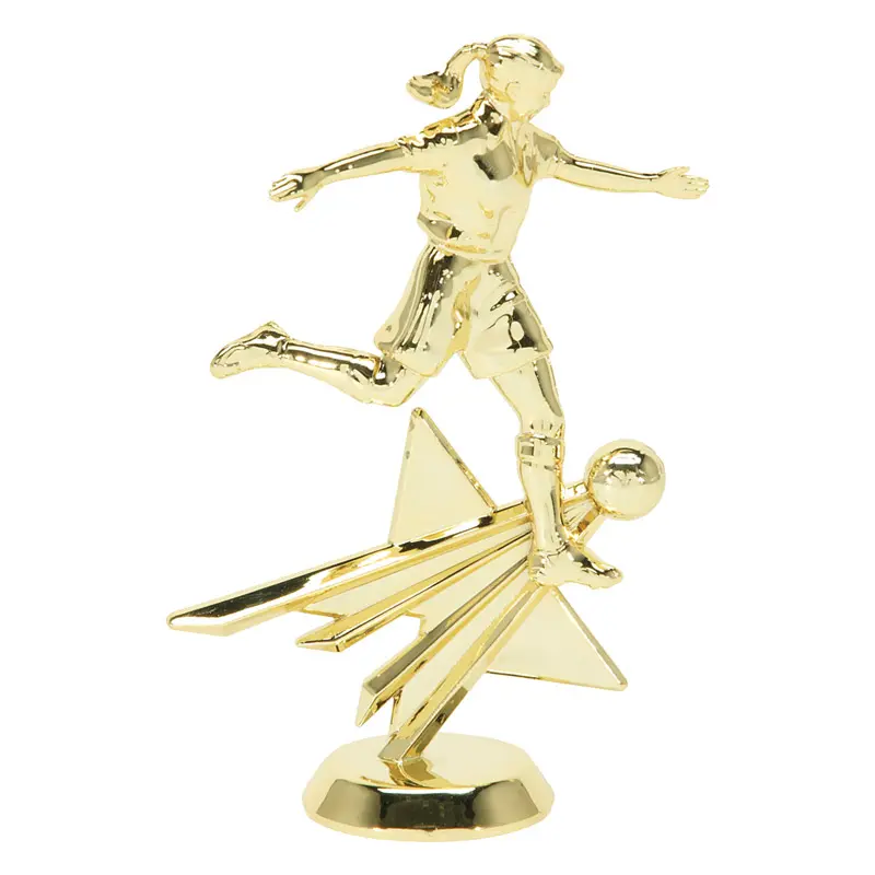 2514-G Star Figure, Soccer, Female, Gold - 6"