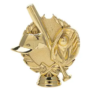 3026-G Wreath Figure, Baseball, Gold - 4 3/4"