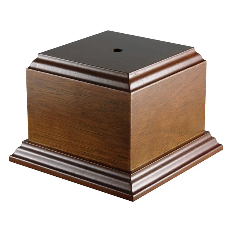 WB-7425 Walnut Veneer Base - 5 1/4" x 5 1/4" x 3 3/4"