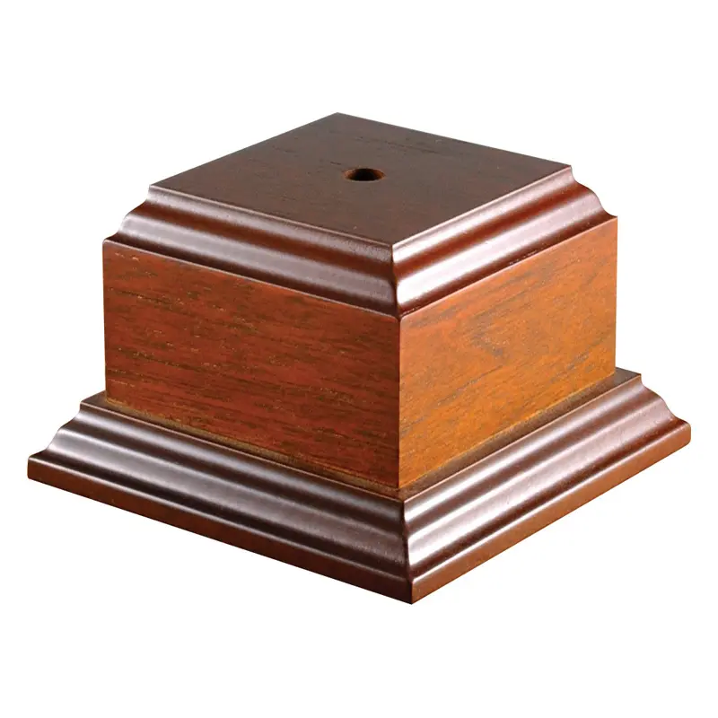 WB-7325 Walnut Veneer Base - 4 1/4" x 4 1/4" x 2 3/4"