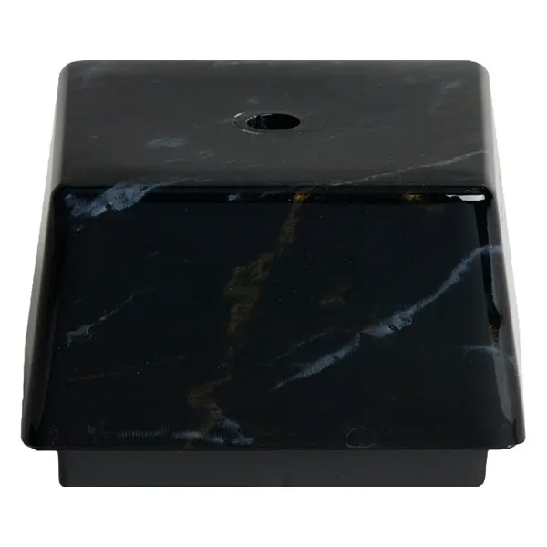 6535-KM Plastic Cup Base, Black Marble - 3 3/4" x 3 3/4" x 2 3/8"