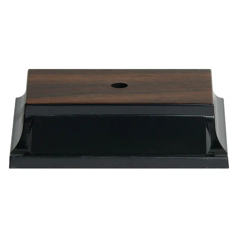 10164A Sculpted Plastic Base, Walnut, 1 Hole - 3 3/4" x 4 1/2" x 1"