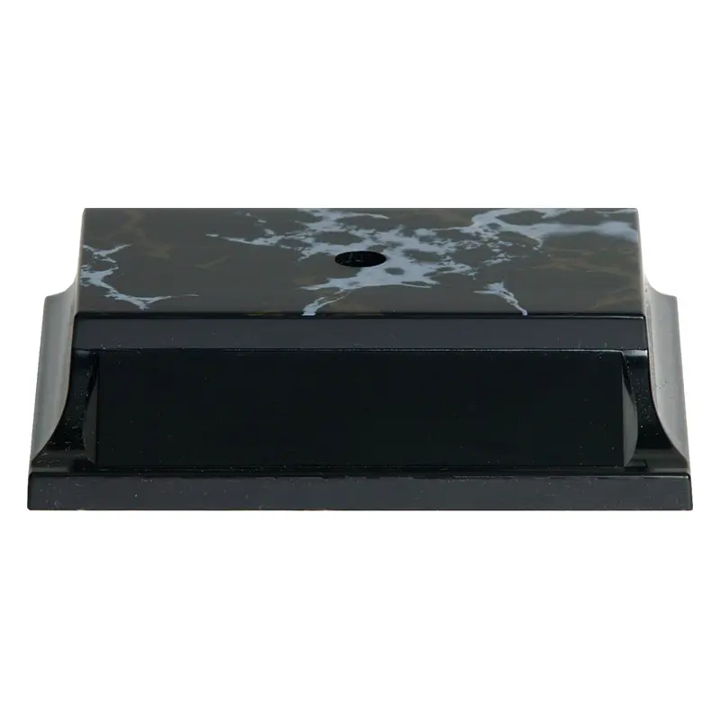 10164HSKM Sculpted Plastic Base, HS Black Marble, 1 Hole - 3 3/4" x 4 1/2" x 1"