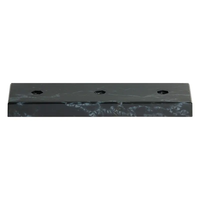 10187KM BLACK Sculpted Plastic Lid, Black Marble, 3 Holes - 2 3/4" x 7 3/4" x 5/8"