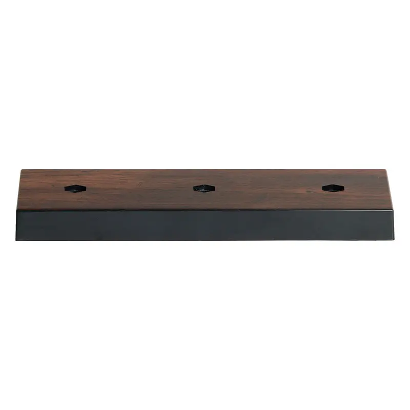 10187A Sculpted Plastic Lid, Walnut, 3 Holes - 2 3/4" x 7 3/4" x 5/8"