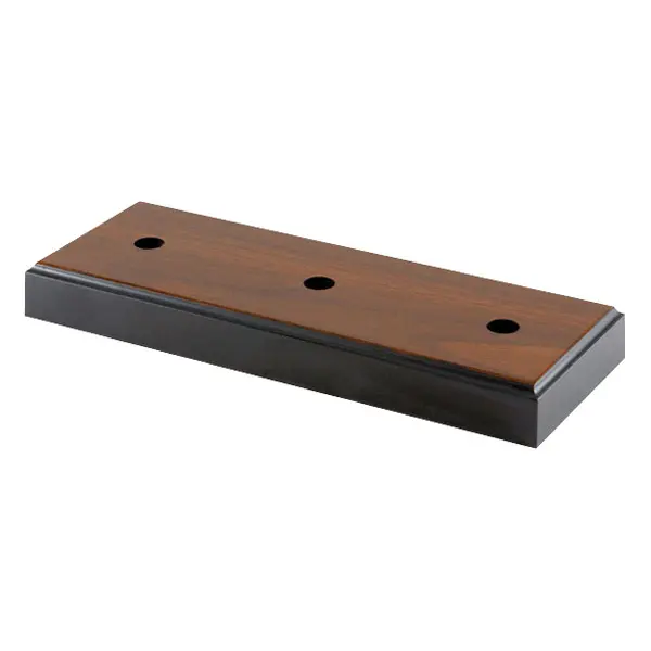 N12723-A Plastic Cap, 3 Holes Inline, Walnut Finish - 2 7/8" x 7 3/4"