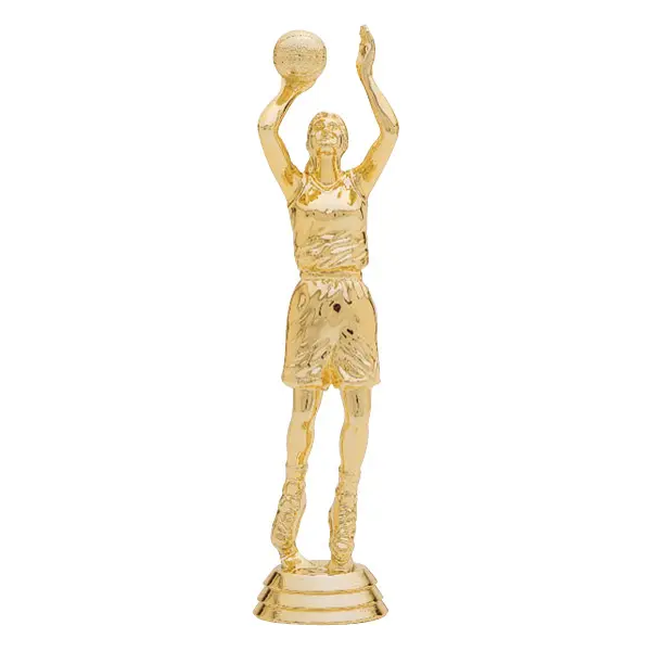 507-G Push Shot Figure, Basketball, Female, Gold - 6 1/2"