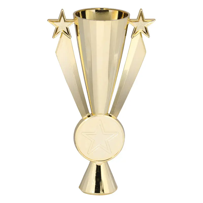 13510-G Star Ribbon Plastic Cup 2" Holder, Gold - 10"