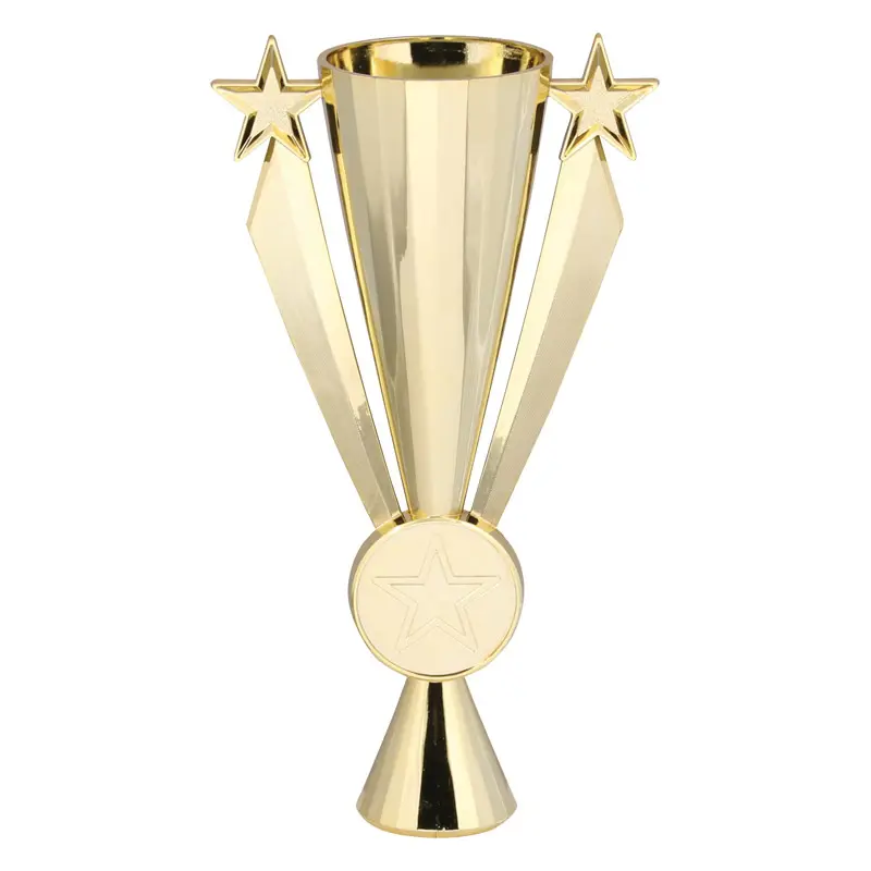 13508-G Star Ribbon Plastic Cup 2" Holder, Gold - 8"