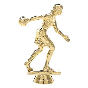 452-G Bowling Figure, Female, Gold - 4 1/4"