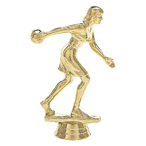 552-G Bowling Figure, Female, Gold - 5"