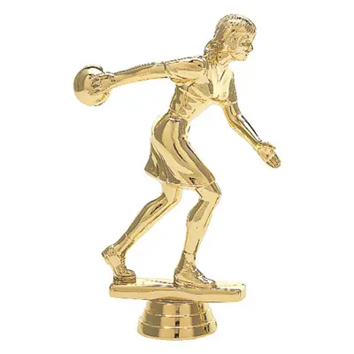 652-G Bowling Figure, Female, Gold - 6"