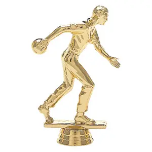 551-G Bowling Figure, Male, Gold - 5"