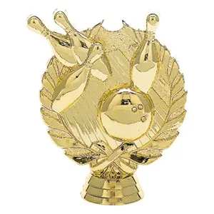 3030-G Wreath Figure, Bowling, Gold - 4 1/4"