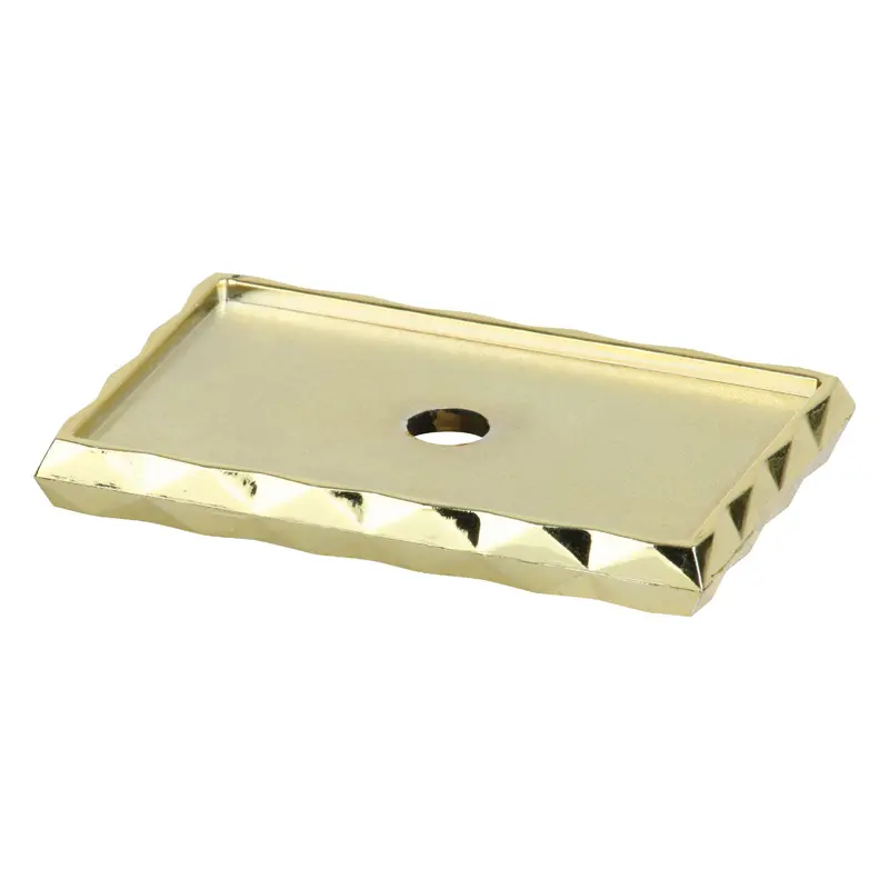 1296-G Diamond Check Lid, Rectangle, Gold - 2" x 3"