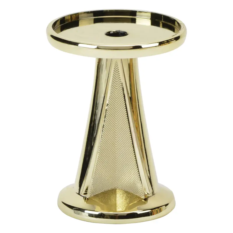 1075-G V-Stem Pedestal, Round, Gold - 2 1/2" (F4)
