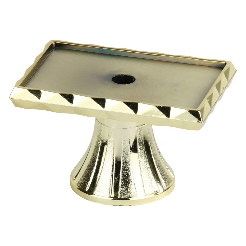 1279-G Diamond Pedestal, Rectangle, Gold - 1 7/8"