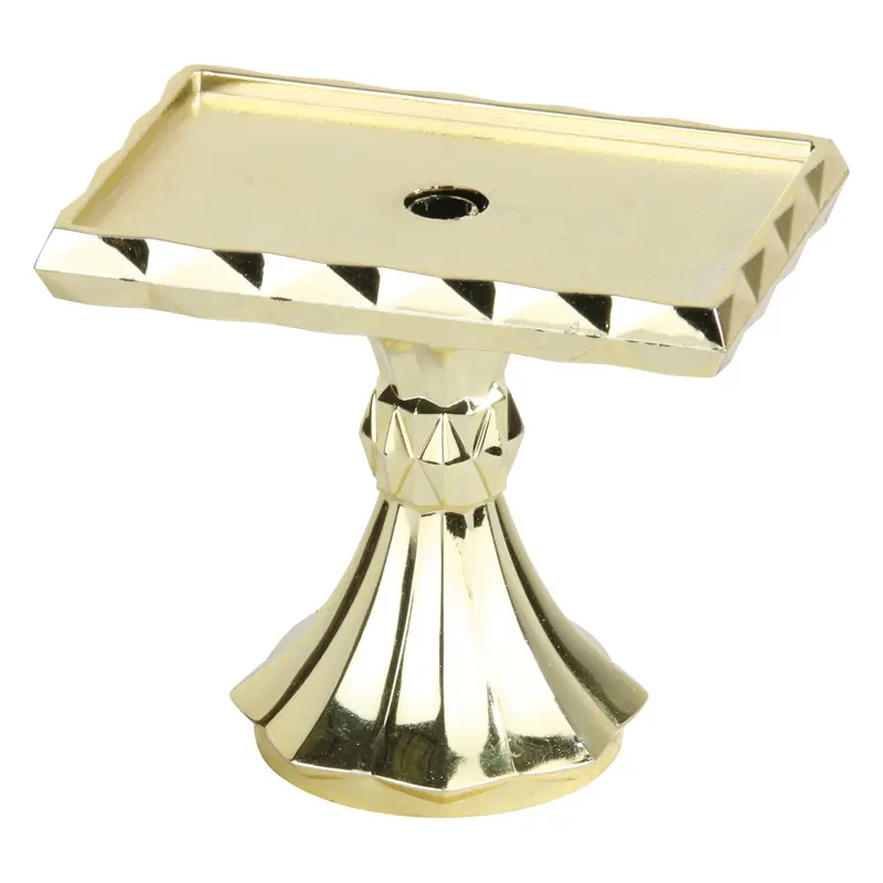 1016-G Diamond Pedestal, Rectangle, Gold - 2 5/8"
