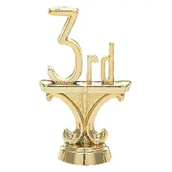 193-G 3rd Place Trim Figure, Gold - 2 1/2" (Plastic Stud)