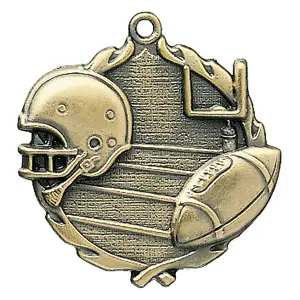 32140-G Wreath Medal, Football, Gold - 1 3/4"