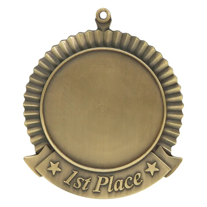 36661-G 1st Place Medal, 2" Holder, Gold - 2 3/4"