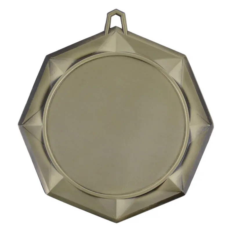 43273-G Octagon Medal, 2" Holder, Gold - 3"