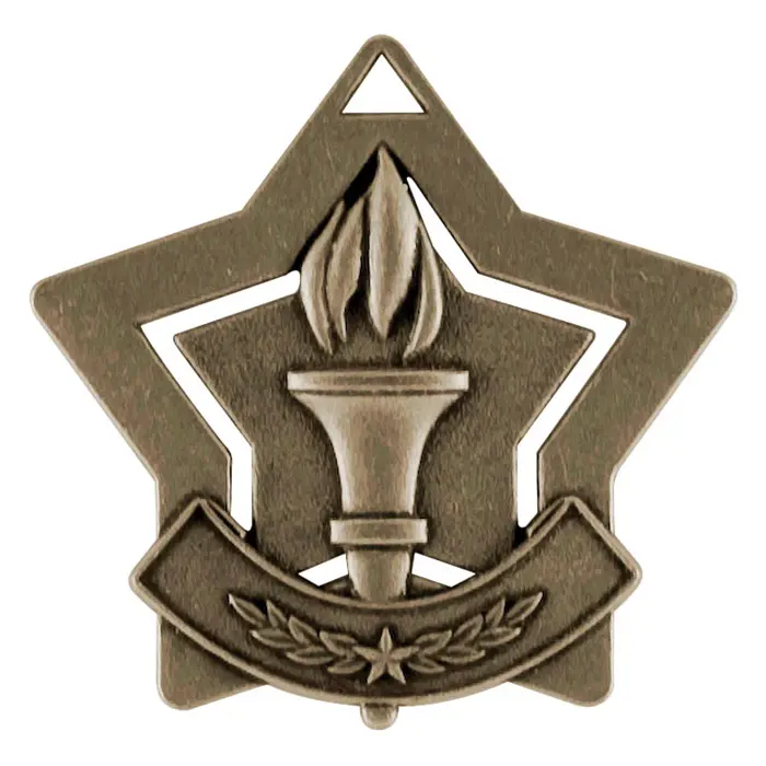 XS-214G Star Medal, Victory, Gold - 2 1/4"