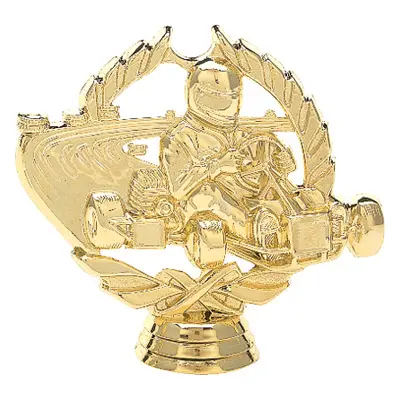 3025-G Wreath Figure, Go-Kart, Gold - 4"