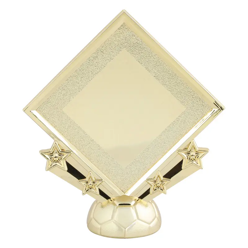 5615-G Soccer Diamond Plate Holder Figure, Gold - 6" (NE)