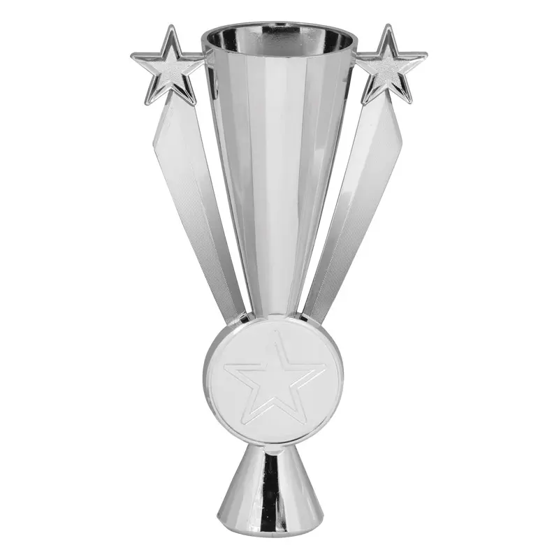 13510-S Star Ribbon Plastic Cup 2" Holder, Silver- 10"