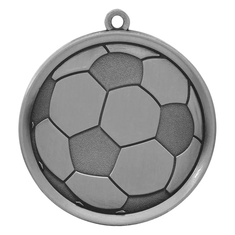 43415-S Mega Medal, Soccer, Silver - 2 1/4" 