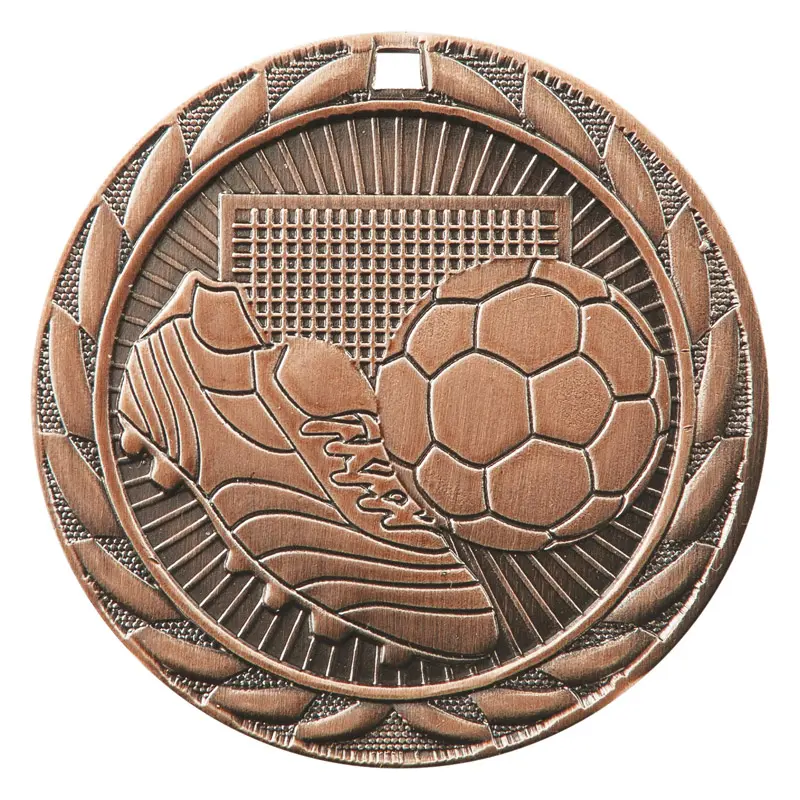 FE-213Z FE Iron Medal, Soccer, Bronze - 2" 