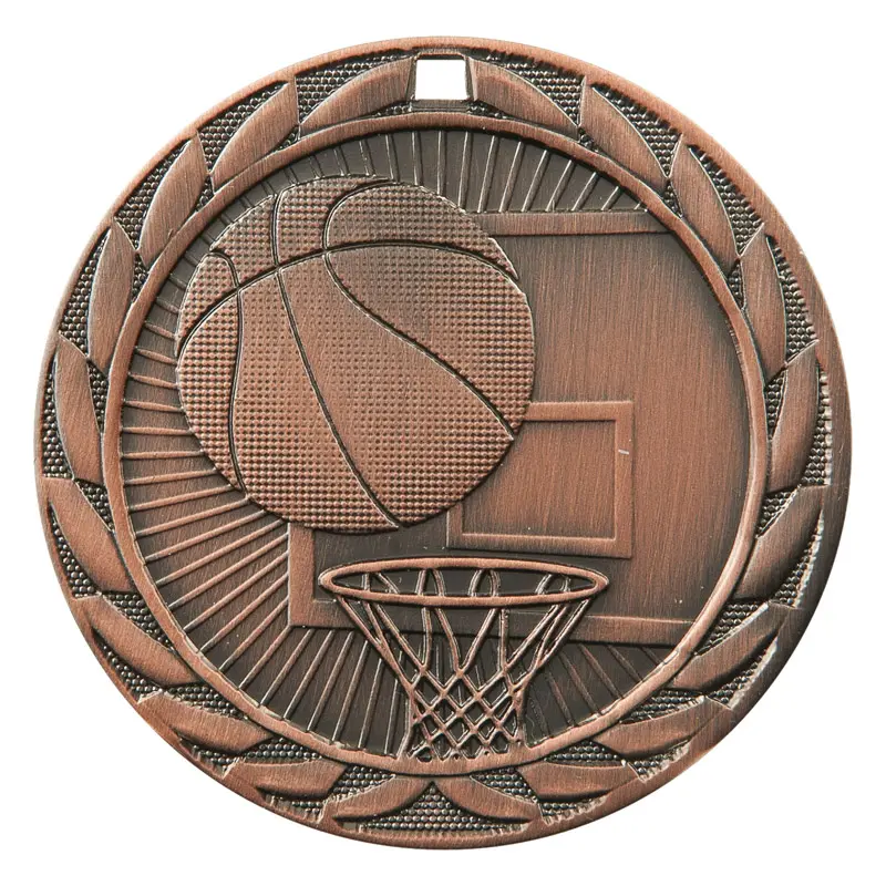 FE-211Z FE Iron Medal, Basketball, Bronze - 2"