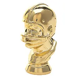 126-G Football Helmet Trim Figure, Gold - 2 1/4"