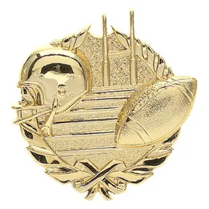 1051-G Wreath Plaque Mount, Football - 4" x 4 1/8" 