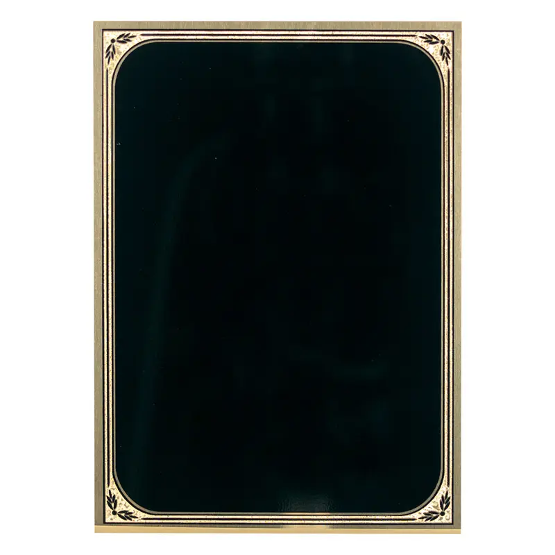 VE-68BK VE Series Brass Plated Plaque Plate, Black - 6" x 8" 