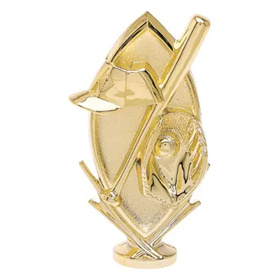 5114-G Baseball Scene Figure, Gold - 5 3/4"