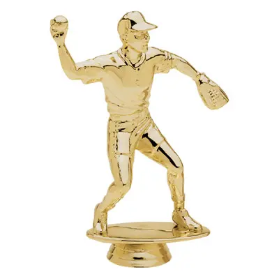 5063-G Softball Fielder Figure, Male, Gold - 5 3/4"