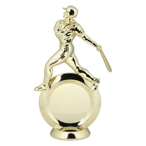 5703-G Baseball 2" Holder Figure, Gold - 6 1/2"