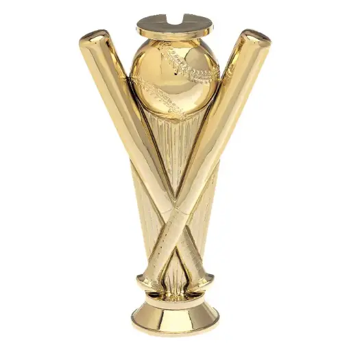 6021-G Crossed Bat Riser, Gold - 7"