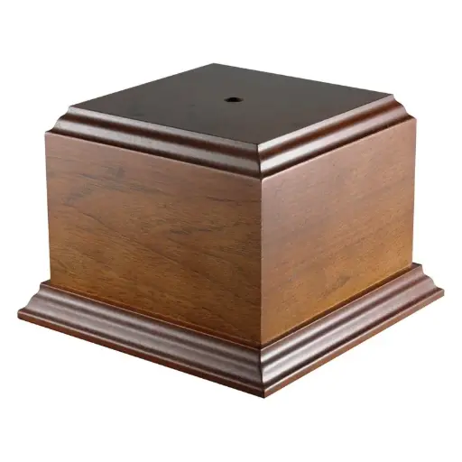 WB-7500 Walnut Veneer Base - 6" x 6" x 4 1/4"