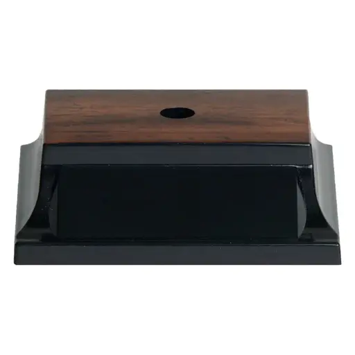 10163A Sculpted Plastic Base, Walnut, 1 Hole - 3 1/4" x 3 1/2" x 1"