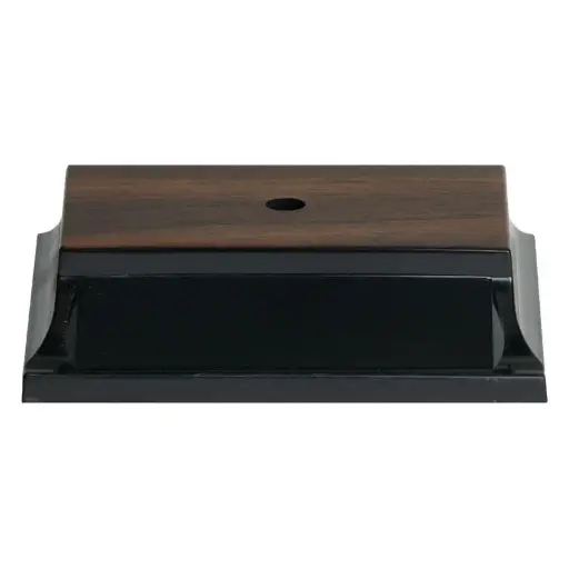10164A Sculpted Plastic Base, Walnut, 1 Hole - 3 3/4" x 4 1/2" x 1"