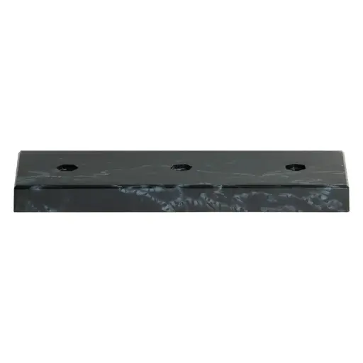 10187KM BLACK Sculpted Plastic Lid, Black Marble, 3 Holes - 2 3/4" x 7 3/4" x 5/8"