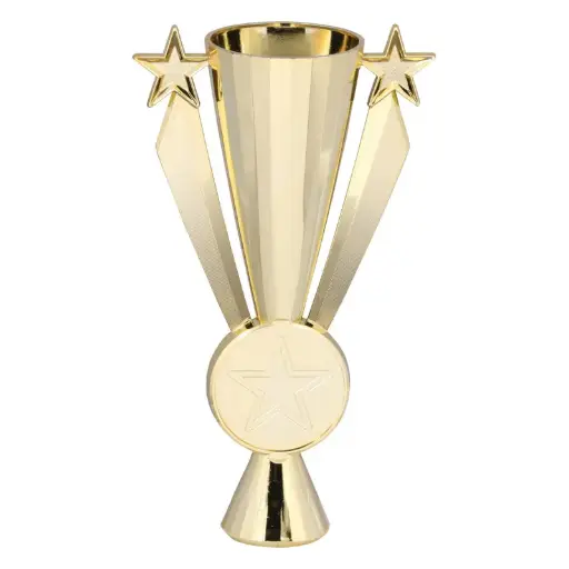 13510-G Star Ribbon Plastic Cup 2" Holder, Gold - 10"