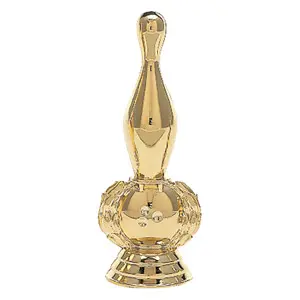 108-G Ball and Pin Bowling Figure, Gold - 4"