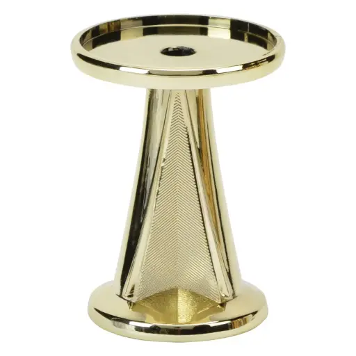 1075-G V-Stem Pedestal, Round, Gold - 2 1/2"