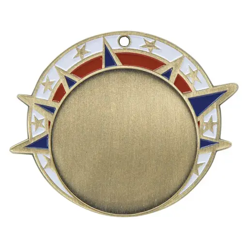 38273-G USA Sport Medal, 2" Holder, Gold - 2 1/2"