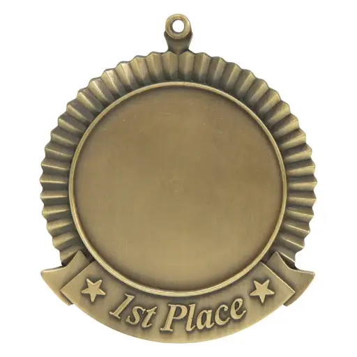 36661-G 1st Place Medal, 2" Holder, Gold - 2 3/4"