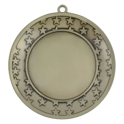 43373-G Star Eclipse Medal, 2" Holder, Gold - 3 1/4"